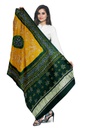 Green and Mustard Handwoven Gaji Silk Bandhani Dupatta