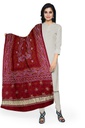 Maroon Handwoven Gaji Silk Bandhani Dupatta