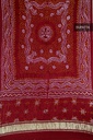Maroon Handwoven Gaji Silk Bandhani Dupatta