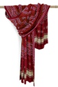 Maroon Handwoven Gaji Silk Bandhani Dupatta