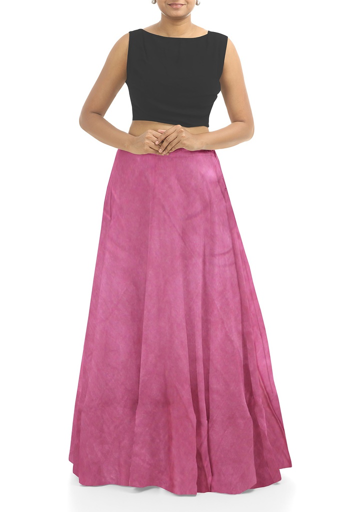 Handmade Plain Mashru Silk Long Skirt