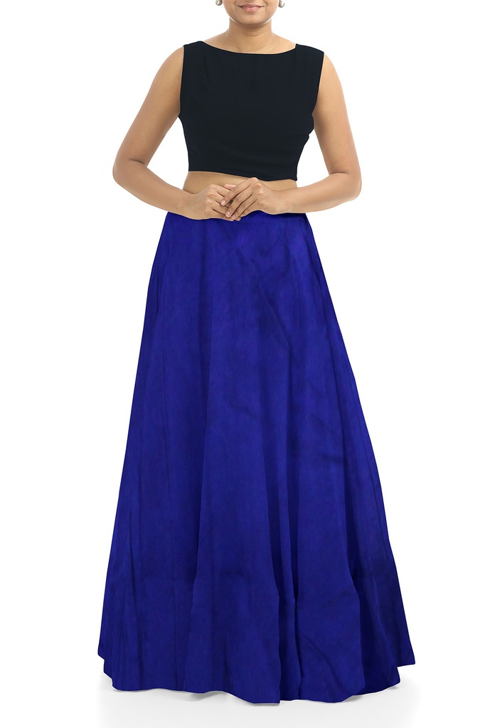 Handmade Plain Mashru Silk Long Skirt