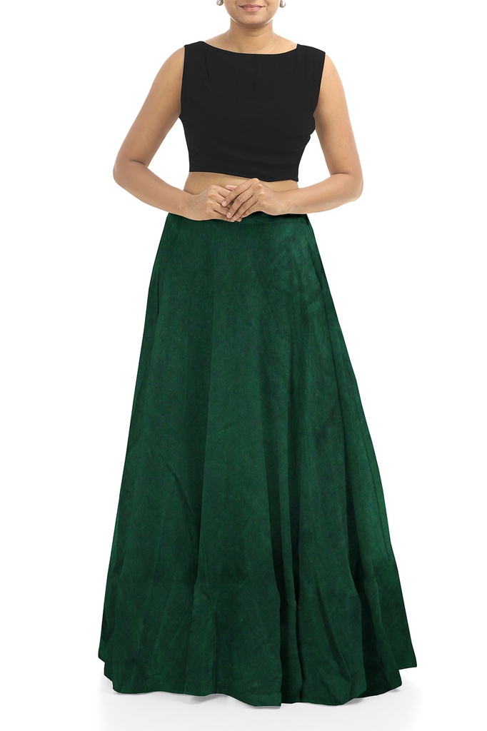Handmade Plain Mashru Silk Long Skirt