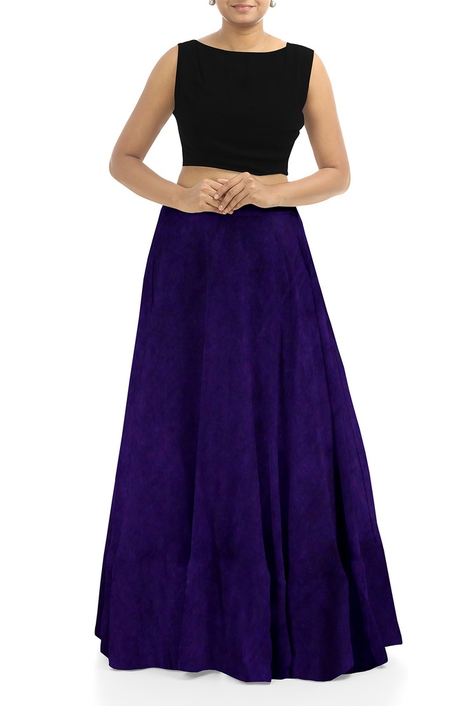 Handmade Plain Mashru Silk Long Skirt