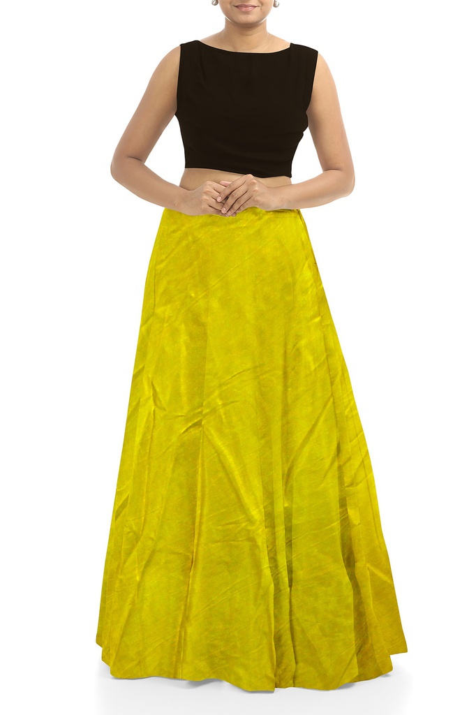 Handmade Plain Mashru Silk Long Skirt