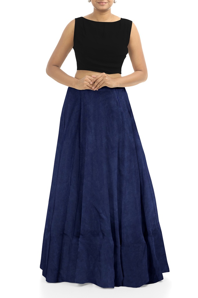 Handmade Plain Mashru Silk Long Skirt
