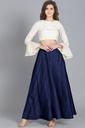 Handmade Plain Mashru Silk Long Skirt