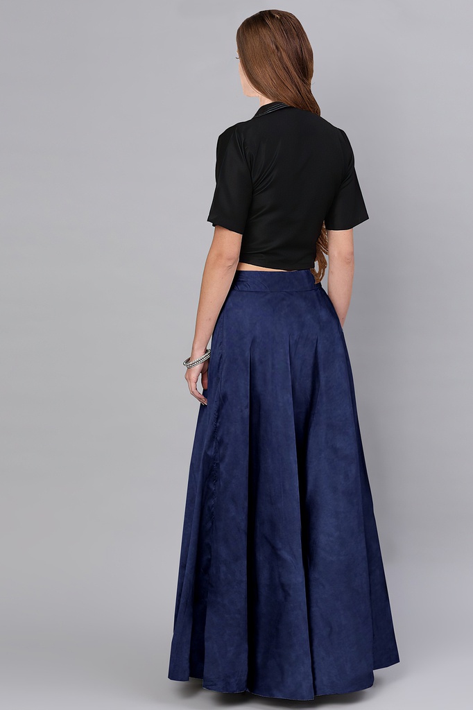 Handmade Plain Mashru Silk Long Skirt