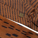 Handwoven Brown Ikat Tie With Pocket Square