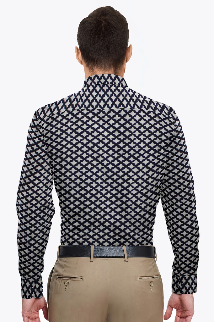 Hand Block Printed Cotton Full Sleeve Shirt