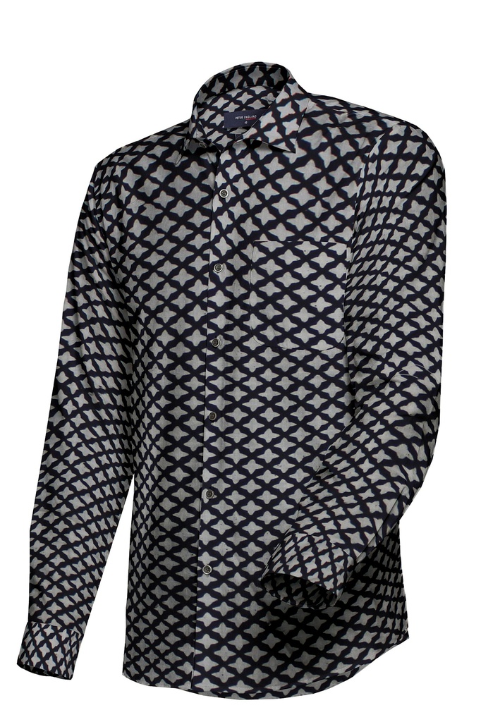 Hand Block Printed Cotton Full Sleeve Shirt