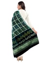 Green Handwoven Gaji Silk Bandhani Dupatta