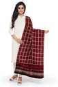 Maroon Handwoven Gaji Silk Bandhani Dupatta