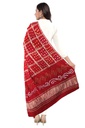 Red Handwoven Gaji Silk Bandhani Dupatta