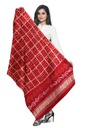 Red Handwoven Gaji Silk Bandhani Dupatta