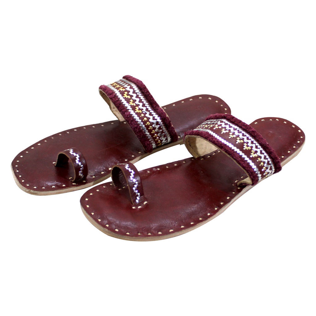 Brown Handstitched Leather Flats