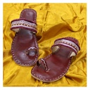 Brown Handstitched Leather Flats