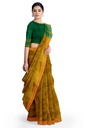 Golden and Green Tangaliya Cotton Silk Handwoven Saree