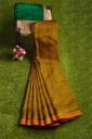 Golden and Green Tangaliya Cotton Silk Handwoven Saree