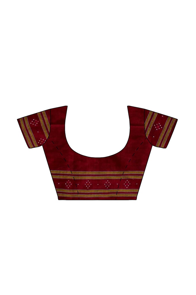 Maroon Tangaliya Cotton Silk Handwoven Saree