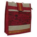 Handmade Warli Print Jute Bag