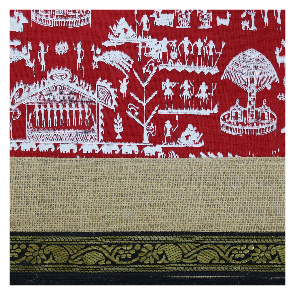 Handmade Warli Print Jute Bag