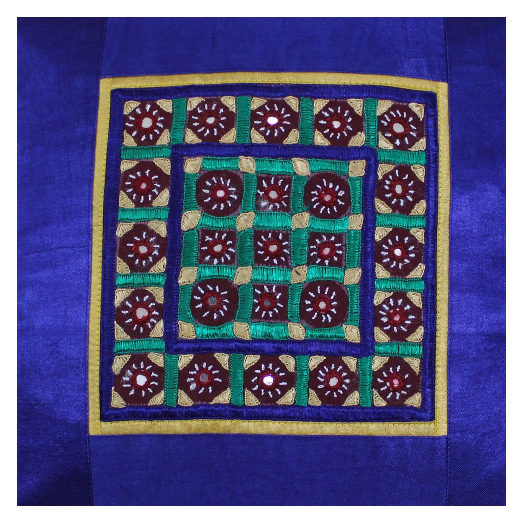 Hand Embroidered Mashru Cushion Cover
