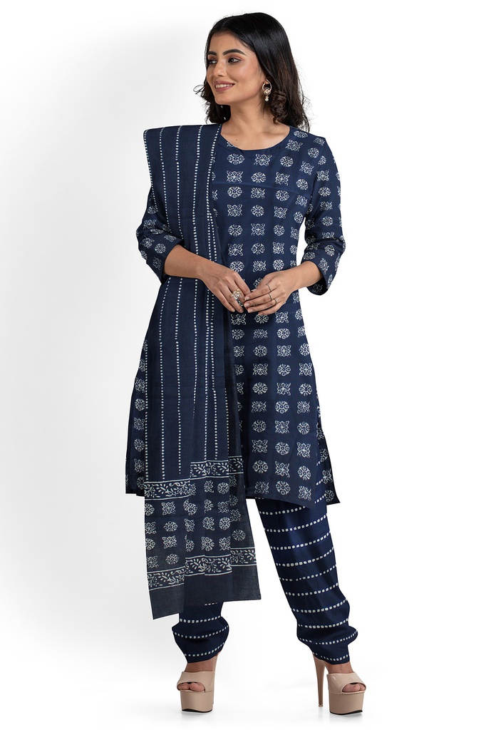 Hand Block Print Cotton Dress Material / Salwar Suit