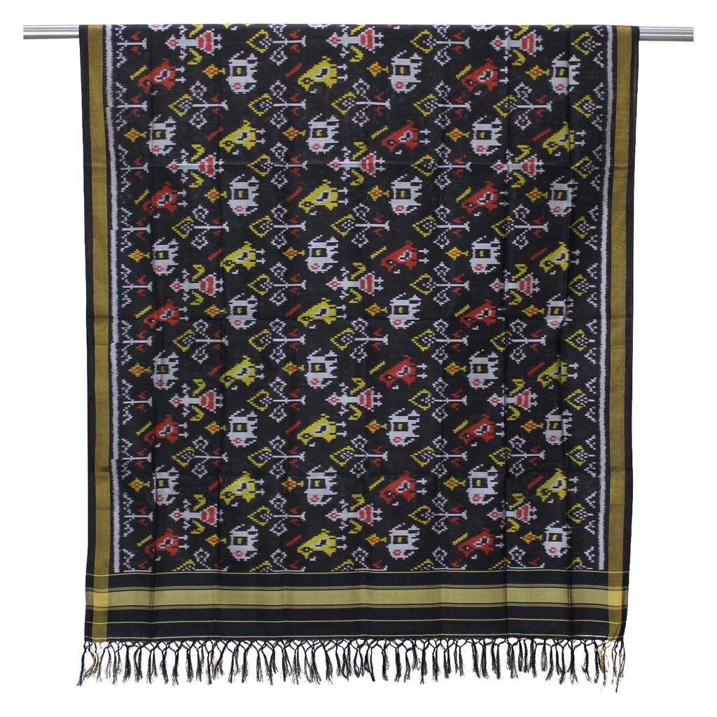 Handloom Single Ikat Patola Silk Dupatta