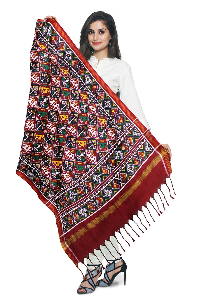 Handwoven Double Ikat Patola Dupatta