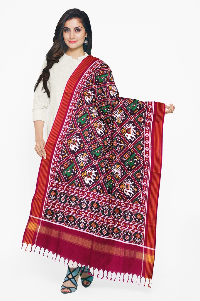 Handwoven Double Ikat Patola Dupatta