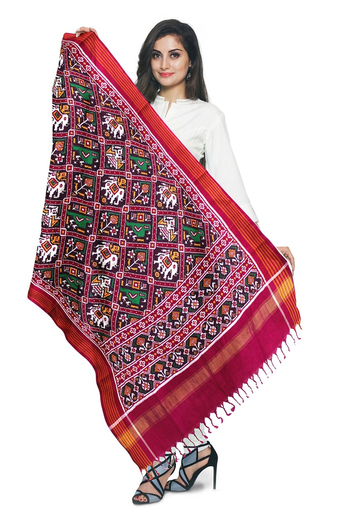 Handwoven Double Ikat Patola Dupatta