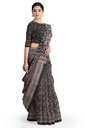 Modal Silk Ajrakh Hand Block Print Saree