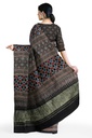 Modal Silk Ajrakh Hand Block Print Saree