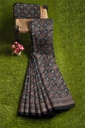 Modal Silk Ajrakh Hand Block Print Saree