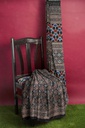 Modal Silk Ajrakh Hand Block Print Saree