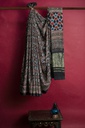 Modal Silk Ajrakh Hand Block Print Saree