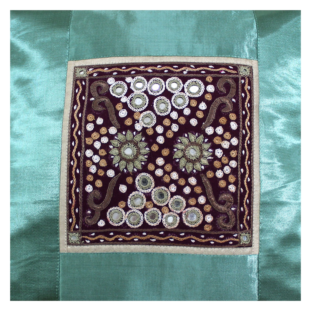 Hand Embroidered Mashru Cushion Cover