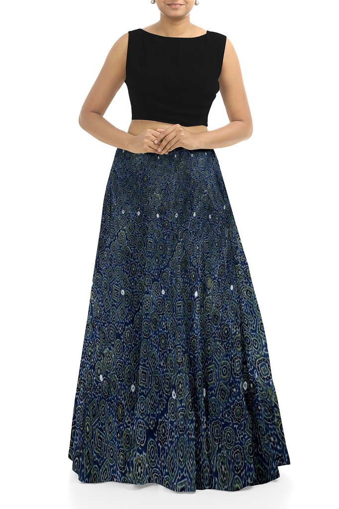 Handmade Plain Mashru Silk Long Skirt