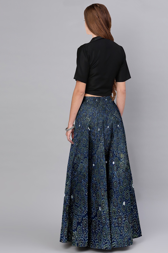 Handmade Plain Mashru Silk Long Skirt