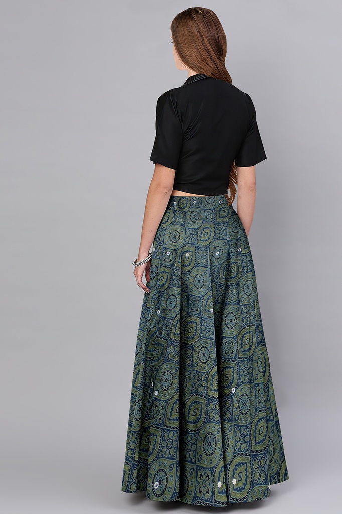 Handmade Plain Mashru Silk Long Skirt