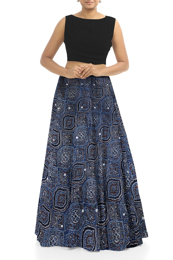 Handmade Plain Mashru Silk Long Skirt