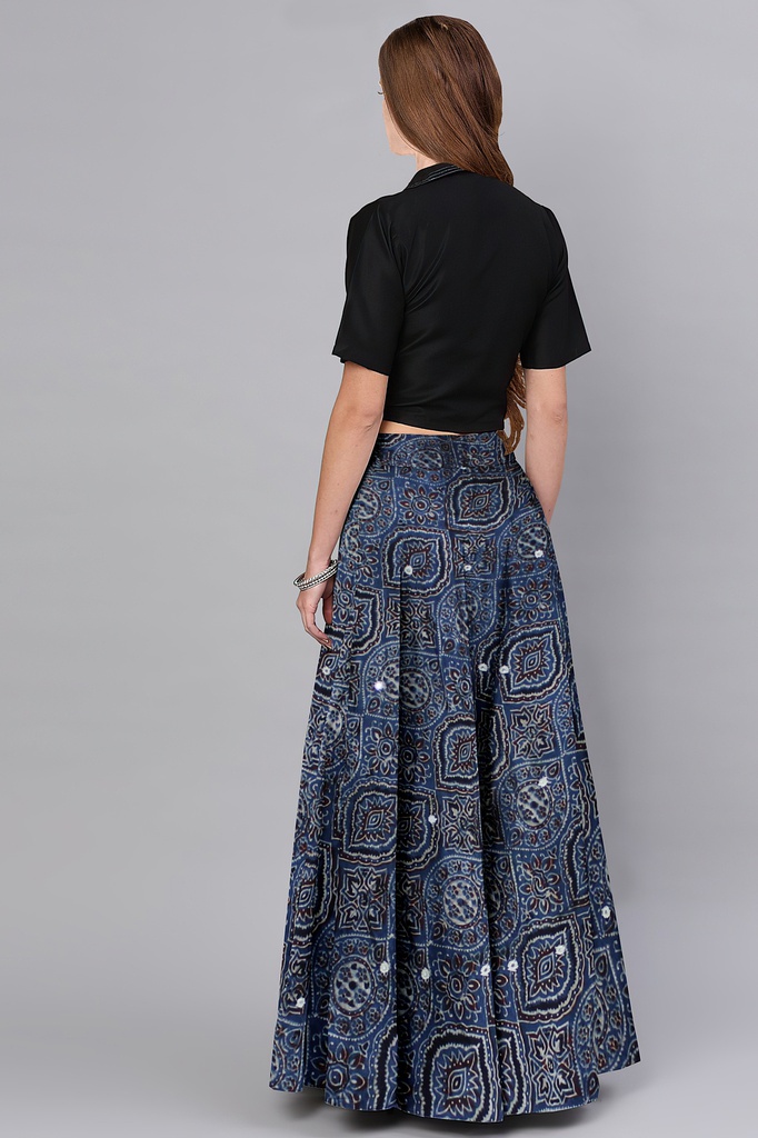 Handmade Plain Mashru Silk Long Skirt