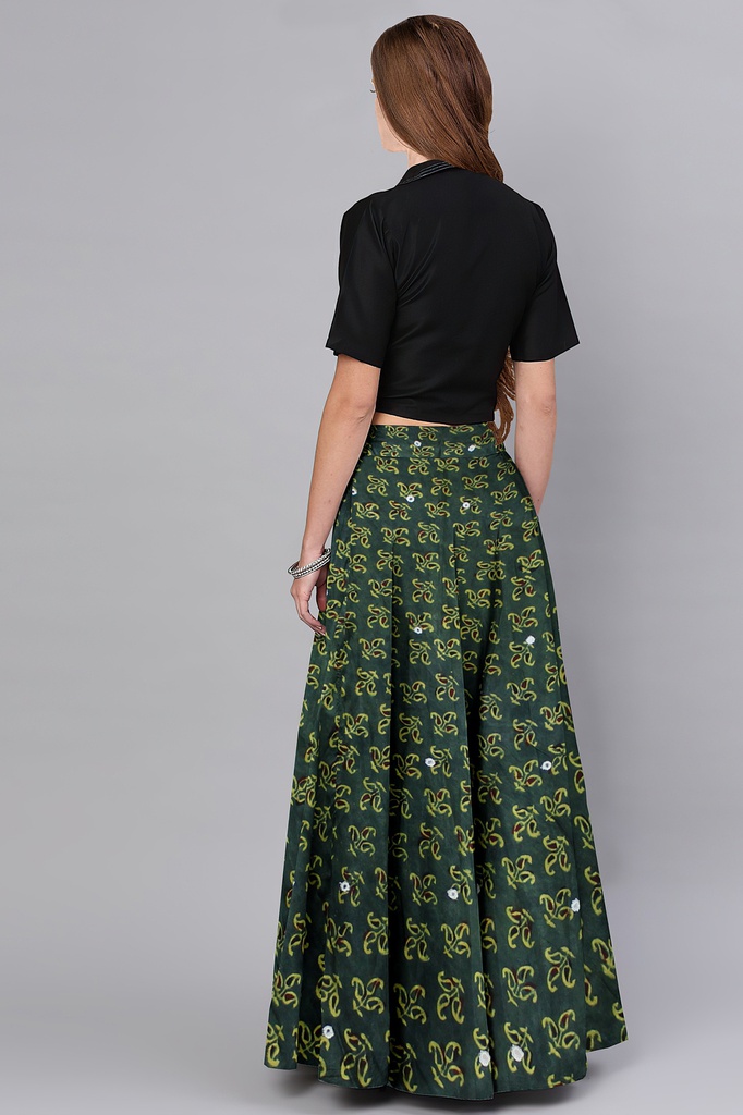Handmade Plain Mashru Silk Long Skirt