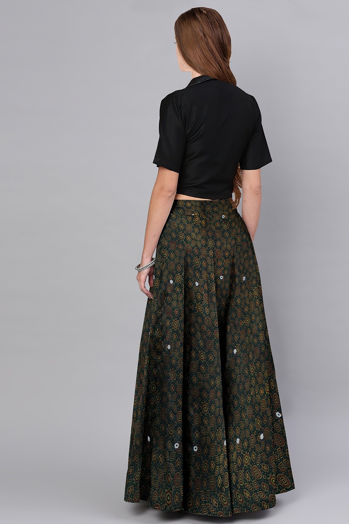 Handmade Plain Mashru Silk Long Skirt