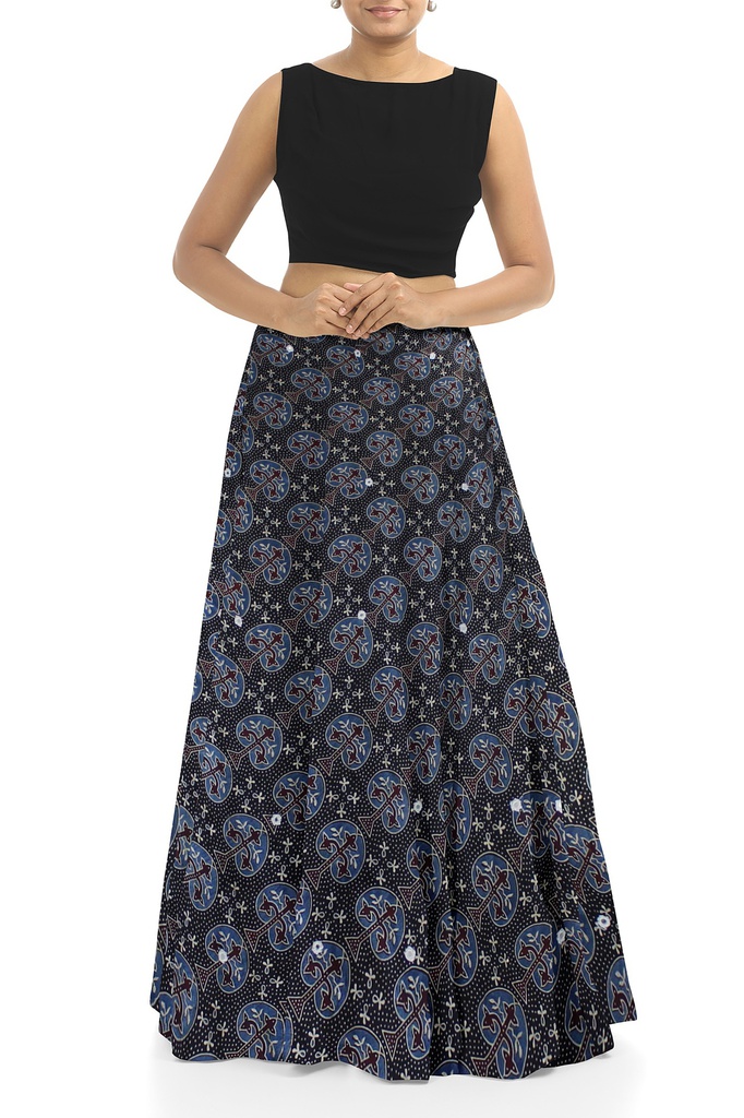 Handmade Plain Mashru Silk Long Skirt