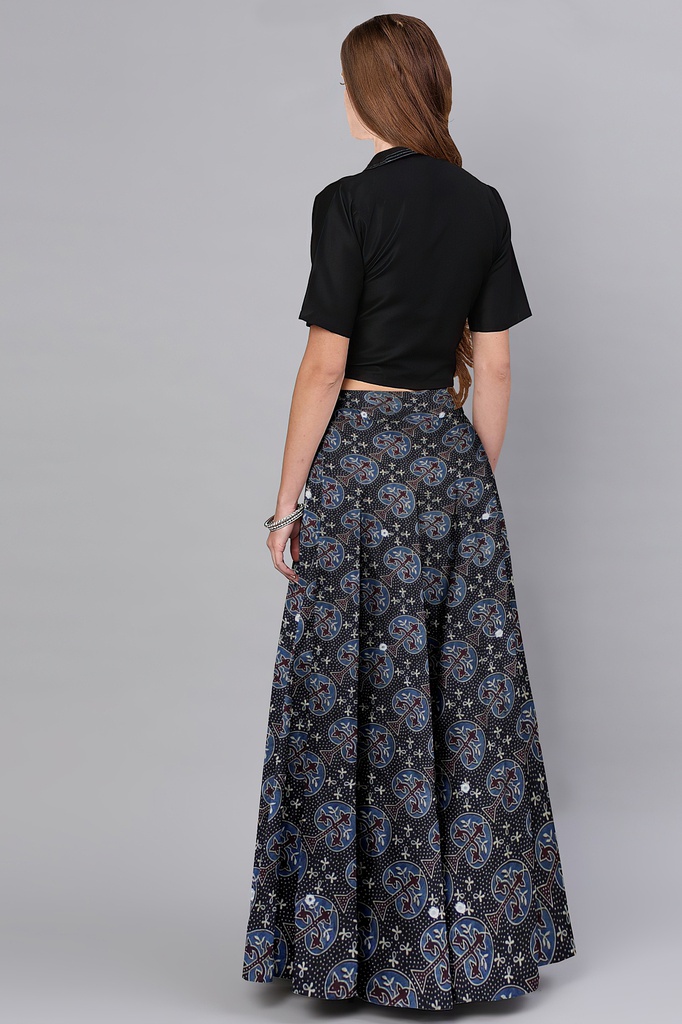 Handmade Plain Mashru Silk Long Skirt