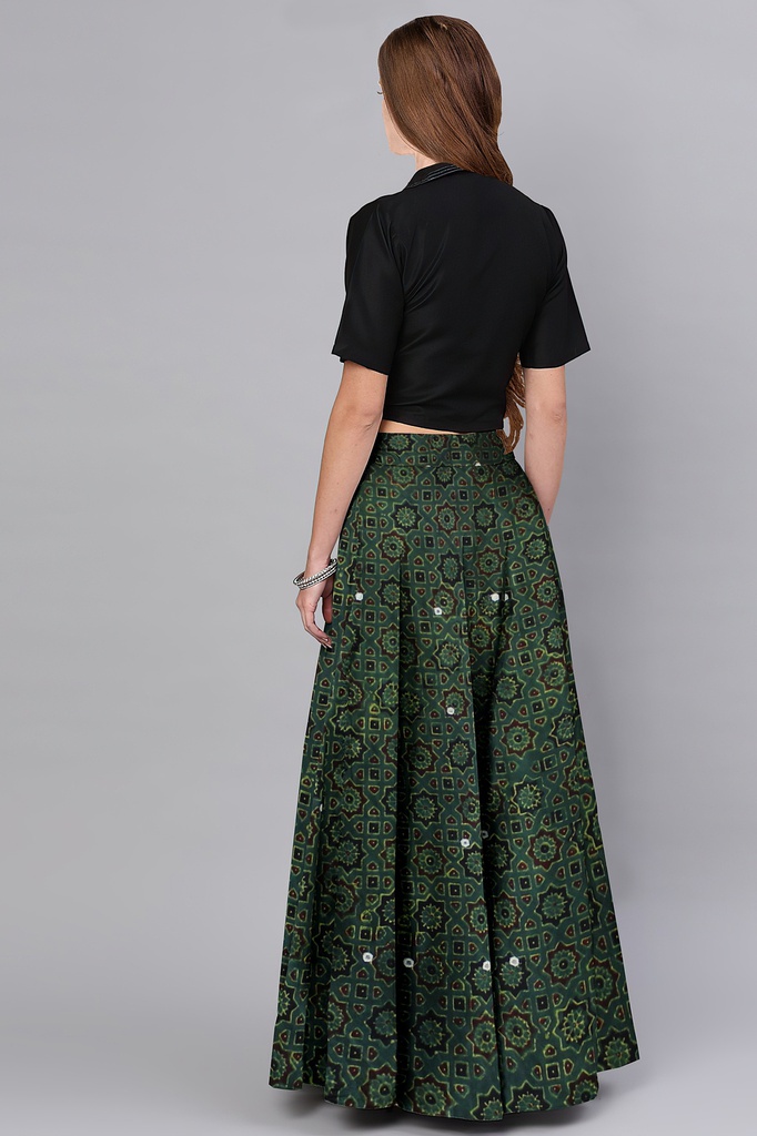 Handmade Plain Mashru Silk Long Skirt
