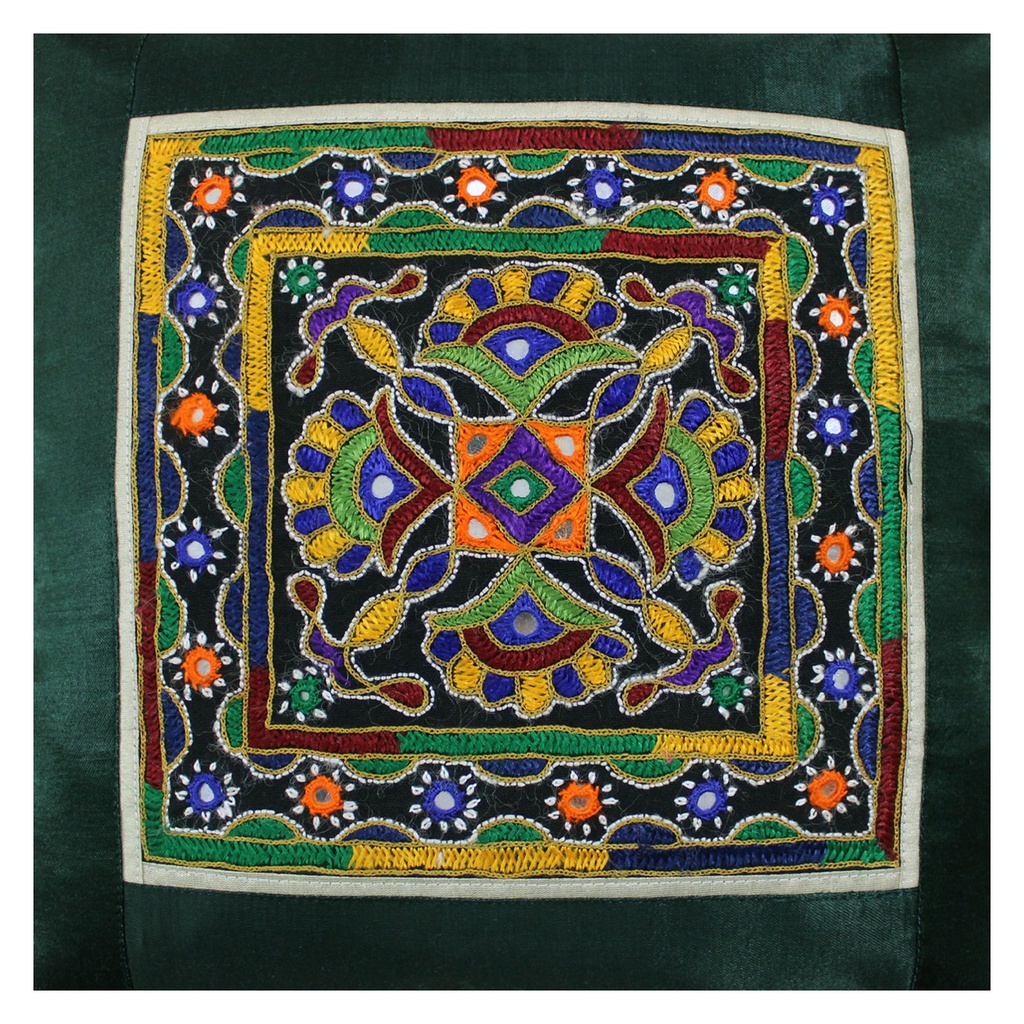 Hand Embroidered Mashru Cushion Cover
