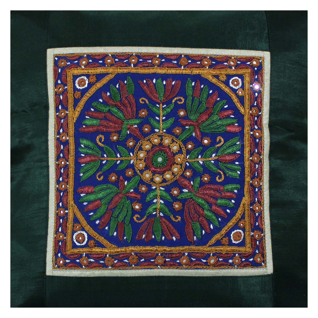 Hand Embroidered Mashru Cushion Cover